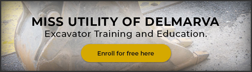 A banner image of the Miss Utility of Delmarva Excavator Training and Education.